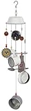 Sunset Vista Designs 92557 Milk Dish Metal and Enamel Wind Chime, White