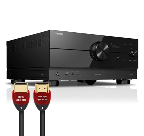 YAMAHA RX-A6A 9.2ch AV Receiver Bundle with Pair of 8 feet 8K HDMI Cables