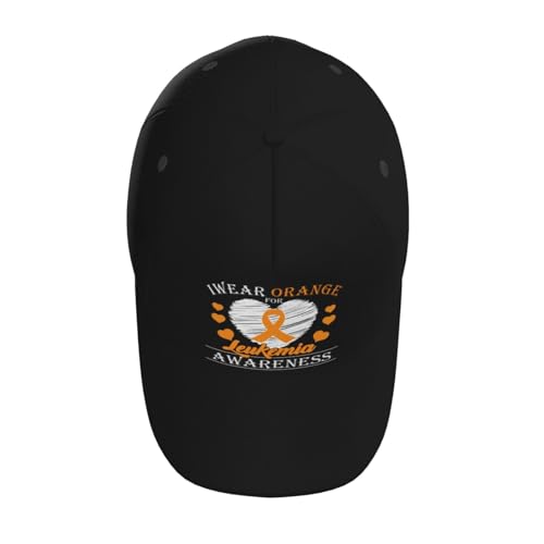 I Wear Orange Leukemia Cancer Awareness Baseball Hats for Men and Women - Classic Adjustable Hats4