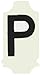 Brady 5010-P Gothic Quik-Align 1" Height, 1-1/4" Width, B-933 Vinyl, Black Color Legend "P" Letter (Pack Of 10)