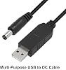 ACEIRMC 4 piezas cable convertidor elevador de voltaje USB 5V a 12V con conector DC 5.5x2.1mm macho, 1M para router WiFi, mini ventilador, altavoz, 3.2ft (5V a 12V) 6