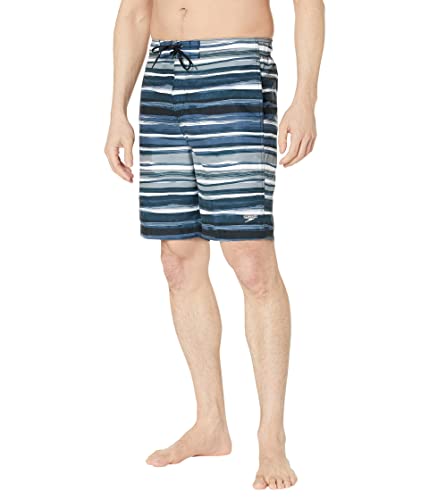 Bañador de 20 pulgadas Speedo Thruway Stripe Bondi negro holgado para deporte acuático XXL