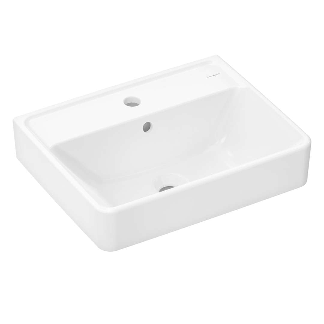 hansgrohe Xanuia Q Handwaschbecken, 1 Hahnloch, mit Überlauf, 500x390mm, weiß, 60131450