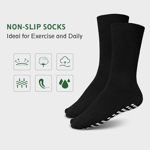 Image of Artfasion Non Slip Socks Men: Grip Anti Slip Socks for Seniors Hospital Yoga Pilates