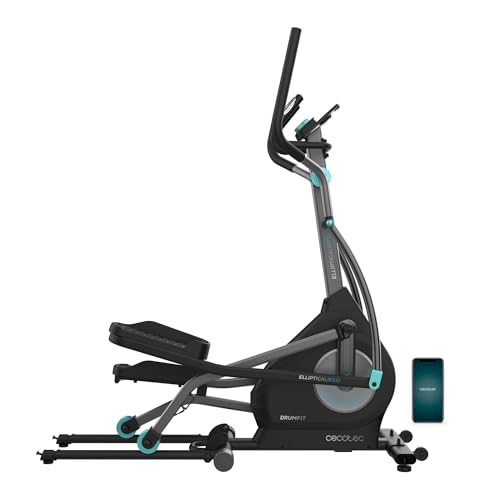 Cecotec Allenatore Ellittico Pieghevole DrumFit Elliptical 8000 Pro, Resistenza Magnetica, Volano 8Kg, Schermo LCD, Supporto Dispositivo, Cardiofrequenzimetro, App, Regolabile, Compatto, Fitness Casa