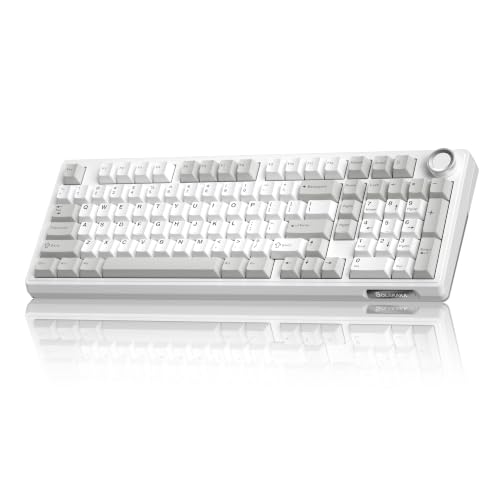 Image of SOLAKAKA KI99 Pro 96% Wireless Mechanical Keyboard, RGB Gaming Keyboard, Hot-Swappable Pre-Lubed Switches, Gasket Structure Creamy Keyboards (Graywhite, Silent Switch)