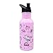 NERTHUS FIH 807 - Botellín de agua infantil a prueba de fugas, Botella de agua para niños con Dibujos de Unicornios color ROSA, 500 ml
