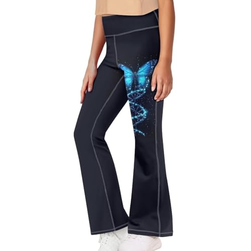 Image of Girls Flare Leggings 5-14T Cute Bell Bottoms for Girl Yoga Pants for Gym