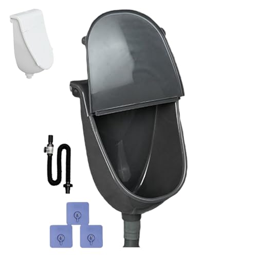 Celuicion Urinario de pared para hombre – Urinario comercial de pared con tapa – Antigoteo ajustable con tubo para casa jardín