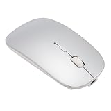 Sxhlseller Mouse Bluetooth Ricaricabile per MacBook Air Pro, Mouse Wireless Bluetooth con Regolazione 3 DPI, Mouse Portatile Silenzioso (SILVER)