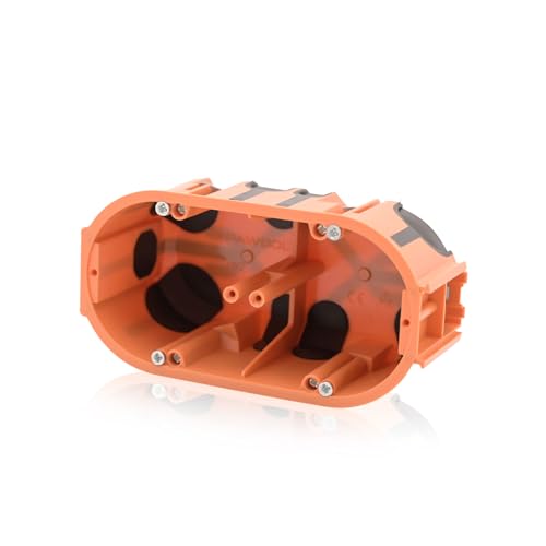 Intratec Boîtier encastré 2 prises Ø68 mm 60 mm de profondeur, étanche au vent et sans halogène, Boîtier d'installation électrique, Boîtier d'appareil,...