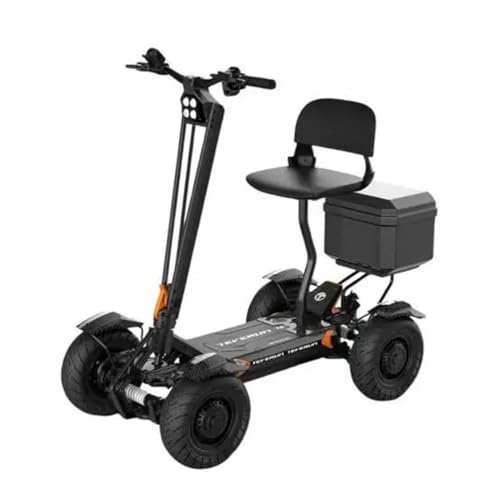 Patinete eléctrico de cuatro ruedas de 1500 W de alta potencia, 4 x 4, capacidad todoterreno, ecológico, batería recargable, diseño duradero para uso en todo terreno