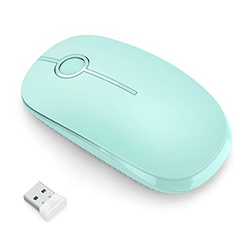 Image of VssoPlor Wireless Mouse, 2.4G Slim Portable Computer Mice with Nano Receiver for Notebook, PC, Laptop, Computer (Mint Green)