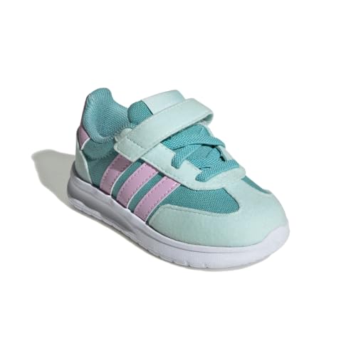 adidas Kids Run 70s 2.0 Elastic Lace & Strap Sneaker, Mint Ton/Bliss Lilac/Halo Mint, 9.5 US Unisex Toddler