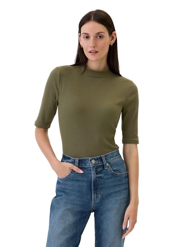 Gap Col Montant Manches Courtes Femme - Idéal pour le Bureau et Week-end