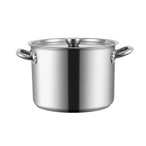 Olla de inducción grande de acero inoxidable, 30 litros, conducción rápida del calor, ideal para cocinar sopa y cazuela