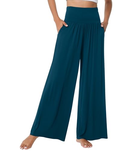WiWi Pajama Pants for Women Soft Wide Leg Palazzo Lounge Sweatpants Loose Yoga Bottoms-Viscose from Bamboo S-XXL - Image 5