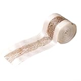 Band für die Weihnachtszeit aus Leinen und Draht bietet Flexibilität, um elegante Schleifen und dekorative Akzente für Weihnachtsbäume und Veranstaltungsräume zu schaffen (weiß)