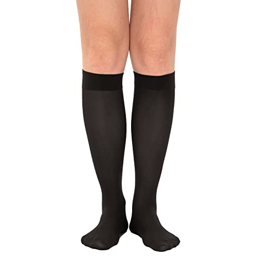 Image of Verdancy Women's 2 Packs Trouser Socks Knee Highs Jacquard Patterned 40D Ultra Stretchable Plus Size Semi Sheer Opaque