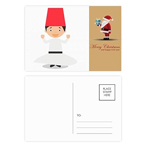 Cartes de remerciement Père Noël tournoyant derviche | Lot de 20