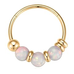 Gold,white opal&steel ball