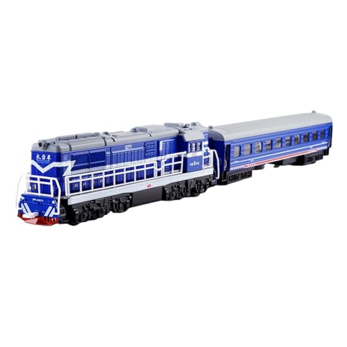 KiBcsLic Maqueta de Tren en Miniatura con Efectos de Luz Y Sonido para Niños Y Adultos, Azul