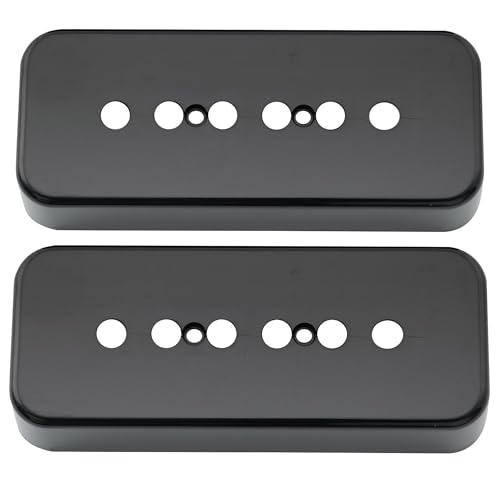 Musiclily Pro Plastic P-90 Soapbar Guitar Pickup Covers Compatible with USA Les Paul, Black (Set of...