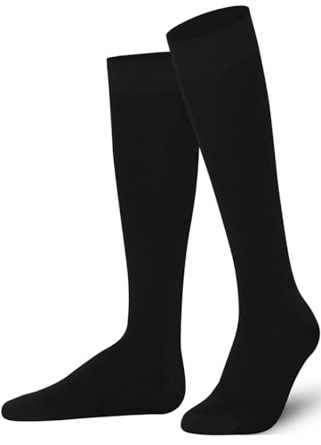 Image of Mysocks Knee High Socks for Women Men Combed Cotton Seamless Toe Tall Long High Socks