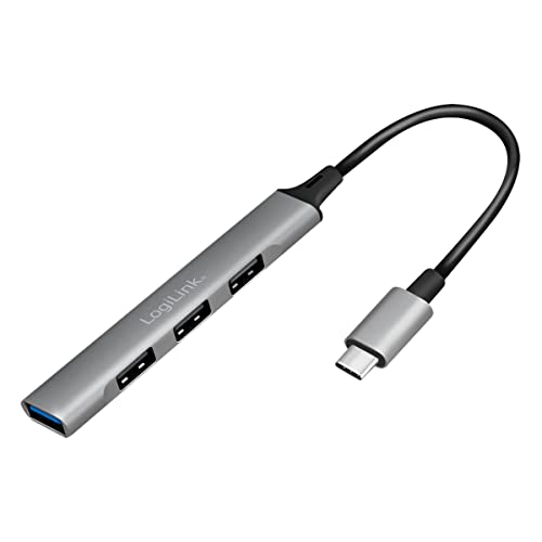 UA0392 - USB 3.2 Gen1 (tipo C) USB Slim Hub 4 porte, con alloggiamento in alluminio, grigio - Hub USB - Immagine 4
