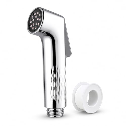 Image of BATH GURU High Pressure Health Faucet for Bathroom | Self-Cleaning Anti-Clog Nozzle Technology | Premium Chrome Finish Jet Spray for Toilet | Leak-Proof ABS Bidet Sprayer with Tefloan