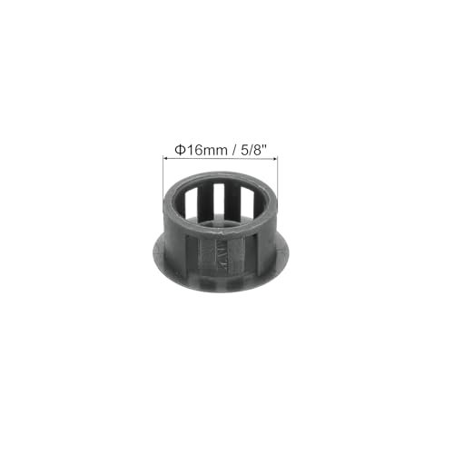 Image of MECCANIXITY 64PCS 16mm(5 /8 inch) Dark Grey Plastic Hole Plugs, Flush Type Panel Hole Plugs Insert End Caps for Locking Hole Tubes Furniture Cabinet