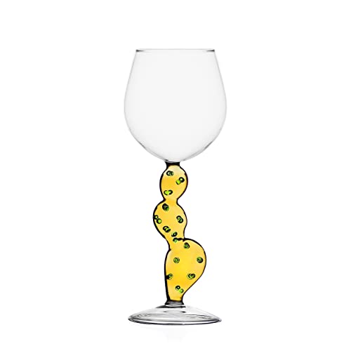 Verre à vin design Cactus Jaune : le cadeau idéal d'art de la table