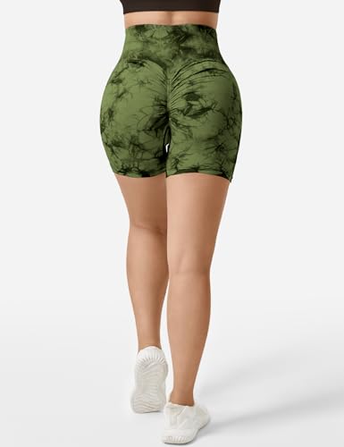 Image of QOQ Womens Workout Biker Shorts Seamless High Waisted Tummy Control Slimming Athletic Gym Yoga Pants
