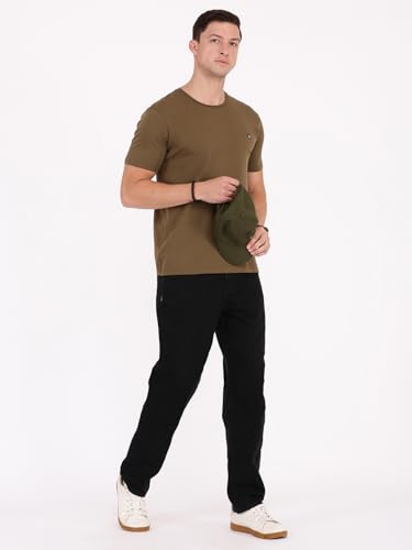 Image of Macroman M-Series Smartz Basics Half Sleeve Round Neck Stretch T-Shirt for Men, Cotton Blend (Pack of 1)