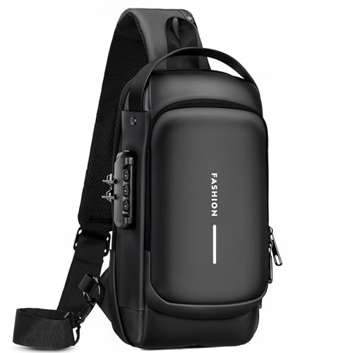 Rcrirth Sling Bag For Women | Anti Theft Crossbody Bags For Women & Men - Travel Hiking Purse Chest Bag Daypack – Black