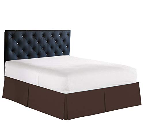 Elegant Comfort 1500 Premier Wrinkle & Fade Resistant Hotel Quality Bed Skirt/Dust Ruffle - Pleated Tailored 14inch Drop, Queen, Chocolate Brown