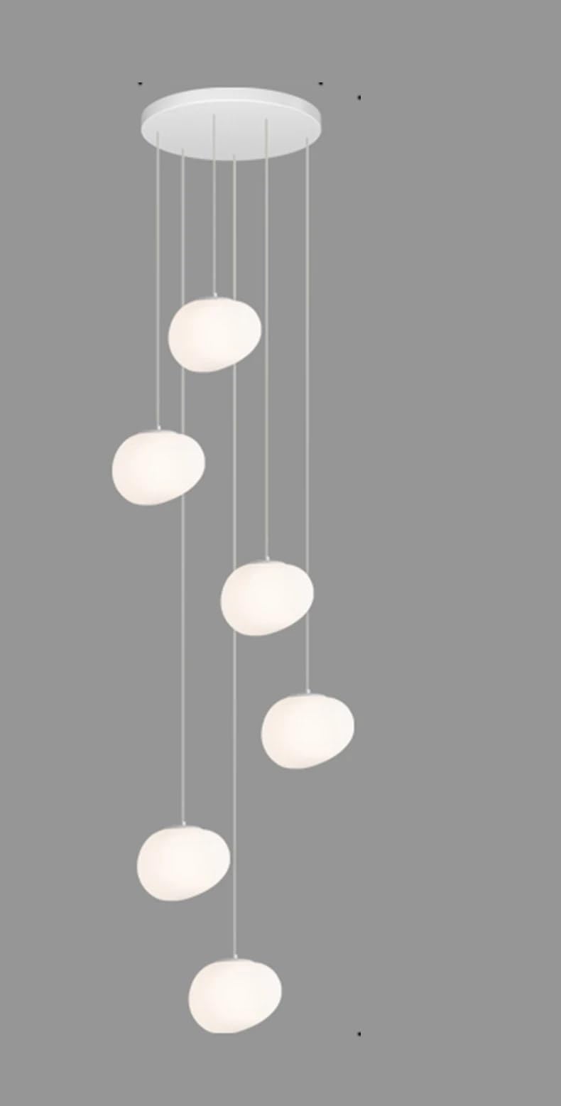 Nowoczesne lampy wiszące LED do wystroju domu, idealne do salonu, jadalni i wiszącego oświetlenia wewnętrznego (6 głowic, zimne białe światło).