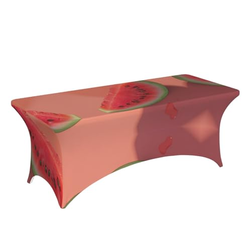 Housse de table rectangulaire extensible élasthanne 1m80 motif pastèque EdWal - 4