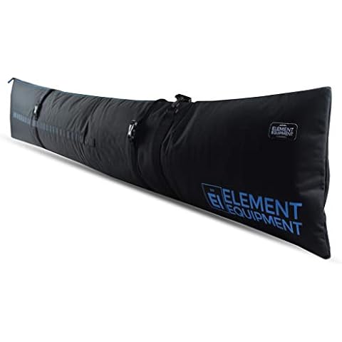 Element Equipment Padded Ski Bag Adjustable One Size Fits All Travel Ski Bag Black/Blue Cover