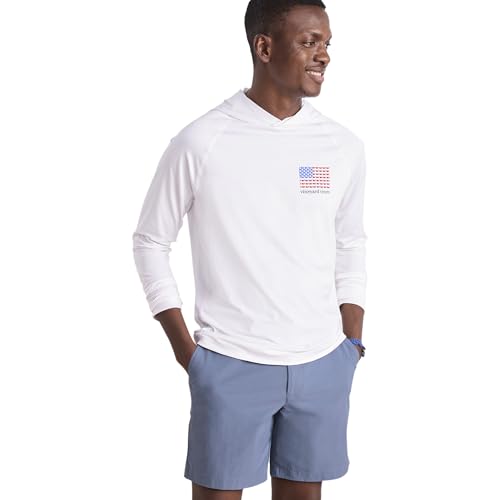 vineyard vines Men's Micro Whale Flag Long-Sleeve Harbor Performance Hoodie Tee2