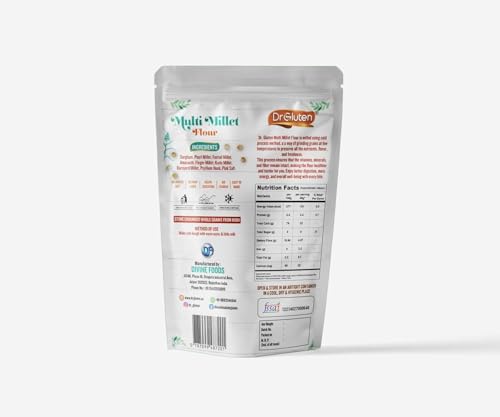 Image of Dr. Gluten Multi Millet Flour 1kg | 7 Native Indian Millets | Gluten Free Atta | Cold Pressed Milling | Whole Grain | No Starch | Weight Management | High Dietary Fiber | 1kg