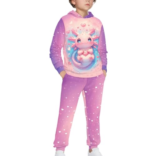 Girls Hooded Sweatsuit Set for Girl 5-12 Long Sleeve Hoodie Jogger Sweatpant with Pocket for Kids Fall Clothes3