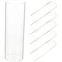 Happyyami 6pcs Glass Cylinder Flower Vase Multi-Functional Candle Holders for Home Decor Weddings Events Transparent Design for Centerpieces and Floral Arrangements