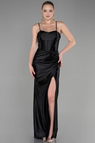 Satin Mermaid Prom Dresses Long Sweetheart Corset Formal Evening Party Gowns with Slit UG0012
