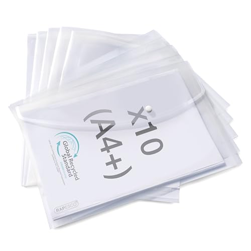 Rapesco 1816 ECO Recycled Popper Wallets A4+ Pack of 10