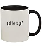 Knick Knack Gifts got teenage? - 11oz Ceramic Colored Handle and Inside Coffee Mug Cup, Black