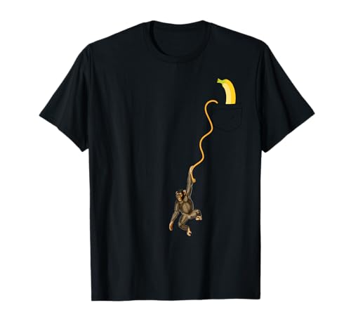 Divertido amante de los monos en un bolsillo para hombres, mujeres y niños Camiseta