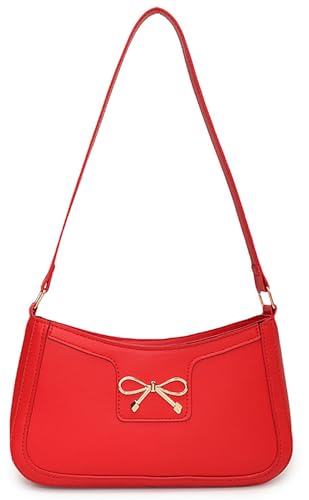 Image of AIPJOY Small Shoulder Bag For Women,Bow Shoulder Handbags Trendy Y2k PU Leather Purses