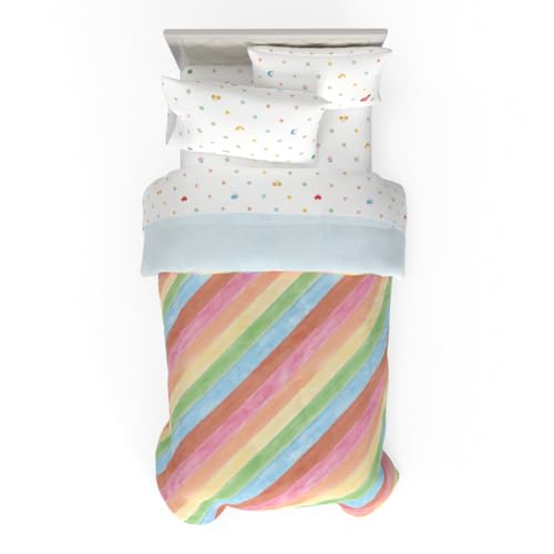Image of Care Bears Classic Super Soft Cozy Reversible Microfiber Comforter and Sheet Set, 4 Piece Twin Size, (Official Licensed Product) By Franco Collectibles