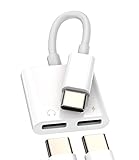 Dual USB-C Headphone Splitter 2in1 DAC Type C Jack Aux Charging Dongle Charger Audio Adapter Cable Compatible for Samsung LG Apple iPhone15 Pro Max Plus Ipad Pro Air Mini Thunderbolt Cord Accessories